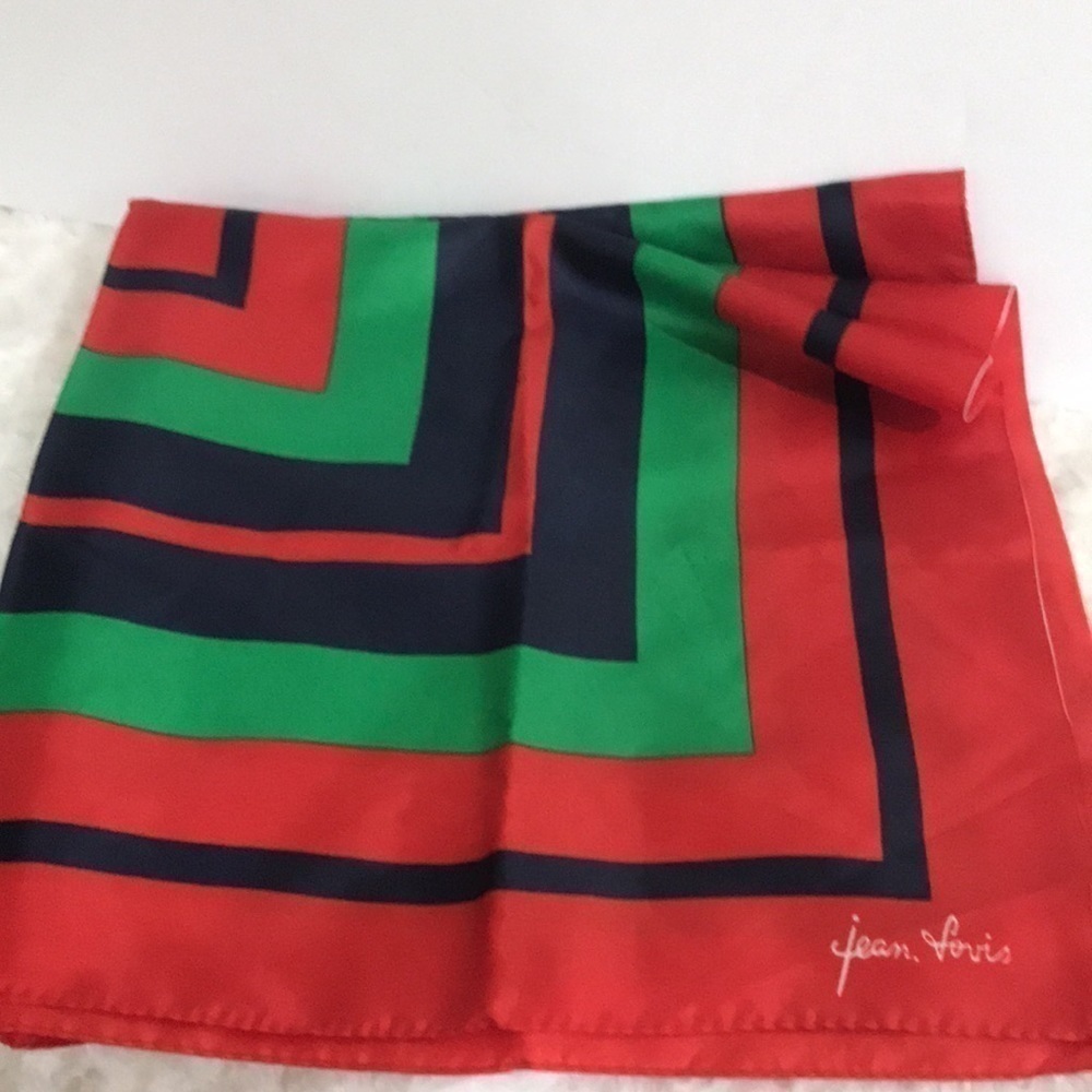 JeanVoris Square scarf 27x27 red green blue